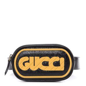 Gucci Game Patch Rubber Logo and Patent Leather Belt Bag 85